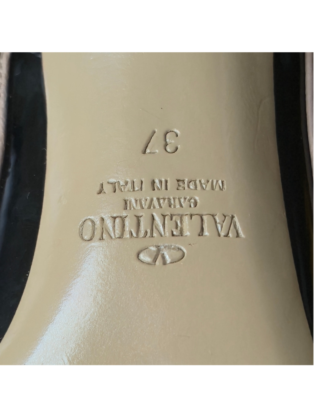 Valentino Garavani Rockstud Caged Pumps Patent Leather Black & Beige size 37 - Picture 4 of 12